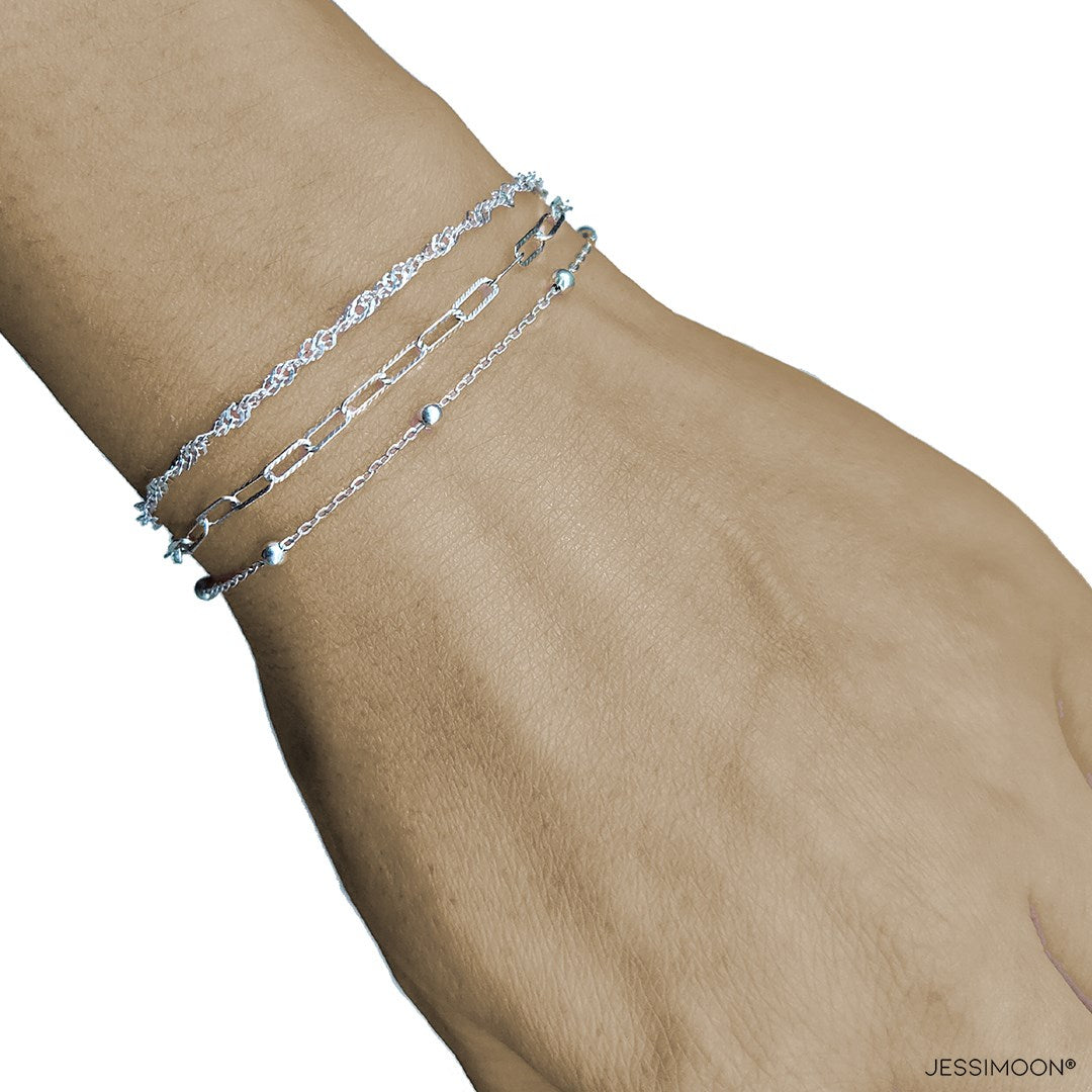 BN1009 - Multiway Bracelet⇄Necklace, 3 Types of Chains Mixed