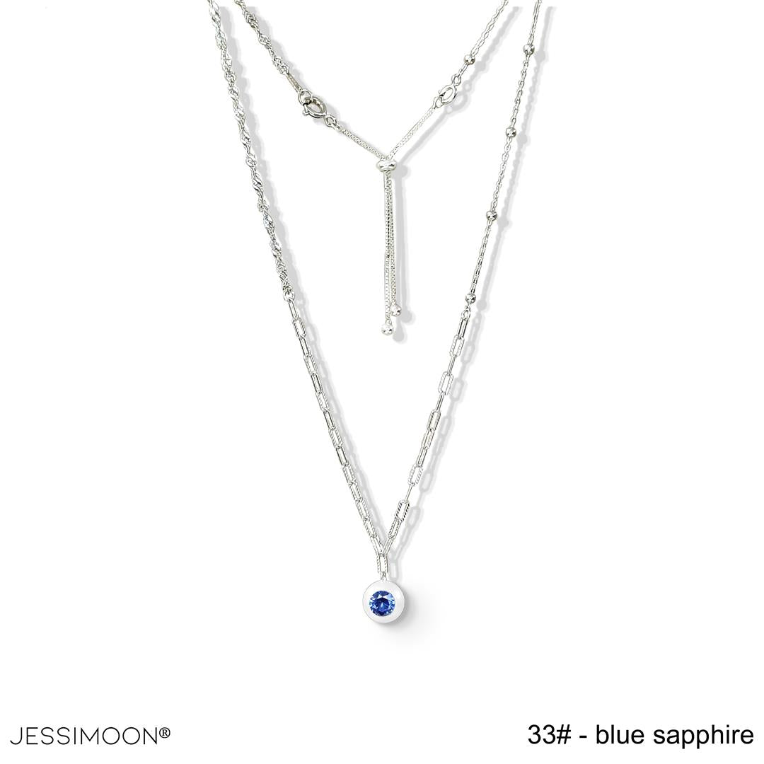9.5mm Pearl Embedded With 1 c.t. Birthstone Pendant Multiway Necklace⇄Bracelet