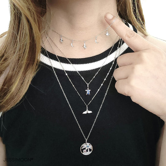 Multi-layer Necklaces + Earrings + Bracelet