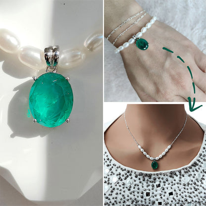 10*12mm Oval Gemstone Minimalist Pendant Multiway Necklace⇄Bracelet