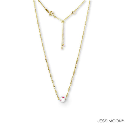 9mm Pearl & 3mm Pink Sapphire /Ruby Multiway Necklace⇄Bracelet