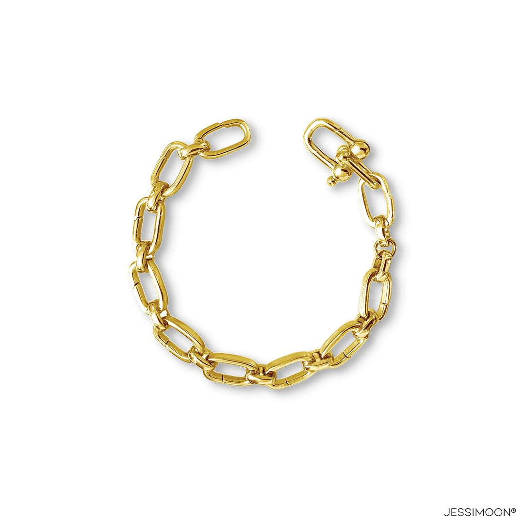 Brass Clasps Bracelet for Charms, Golden Color