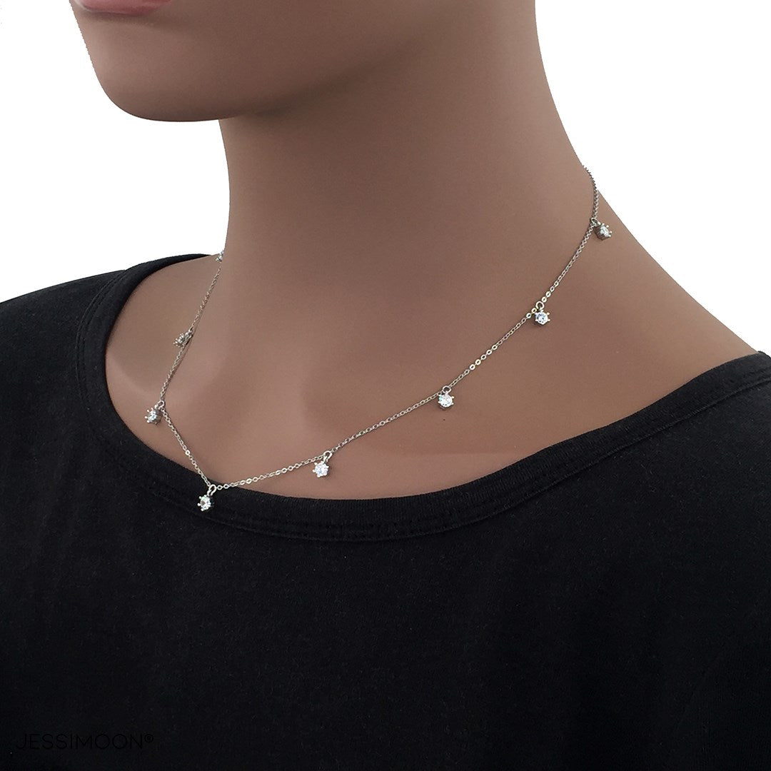 Prong Setting Clear CZ Choker