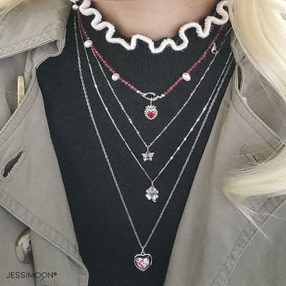 Multi-layer Necklaces + Earrings + Bracelet