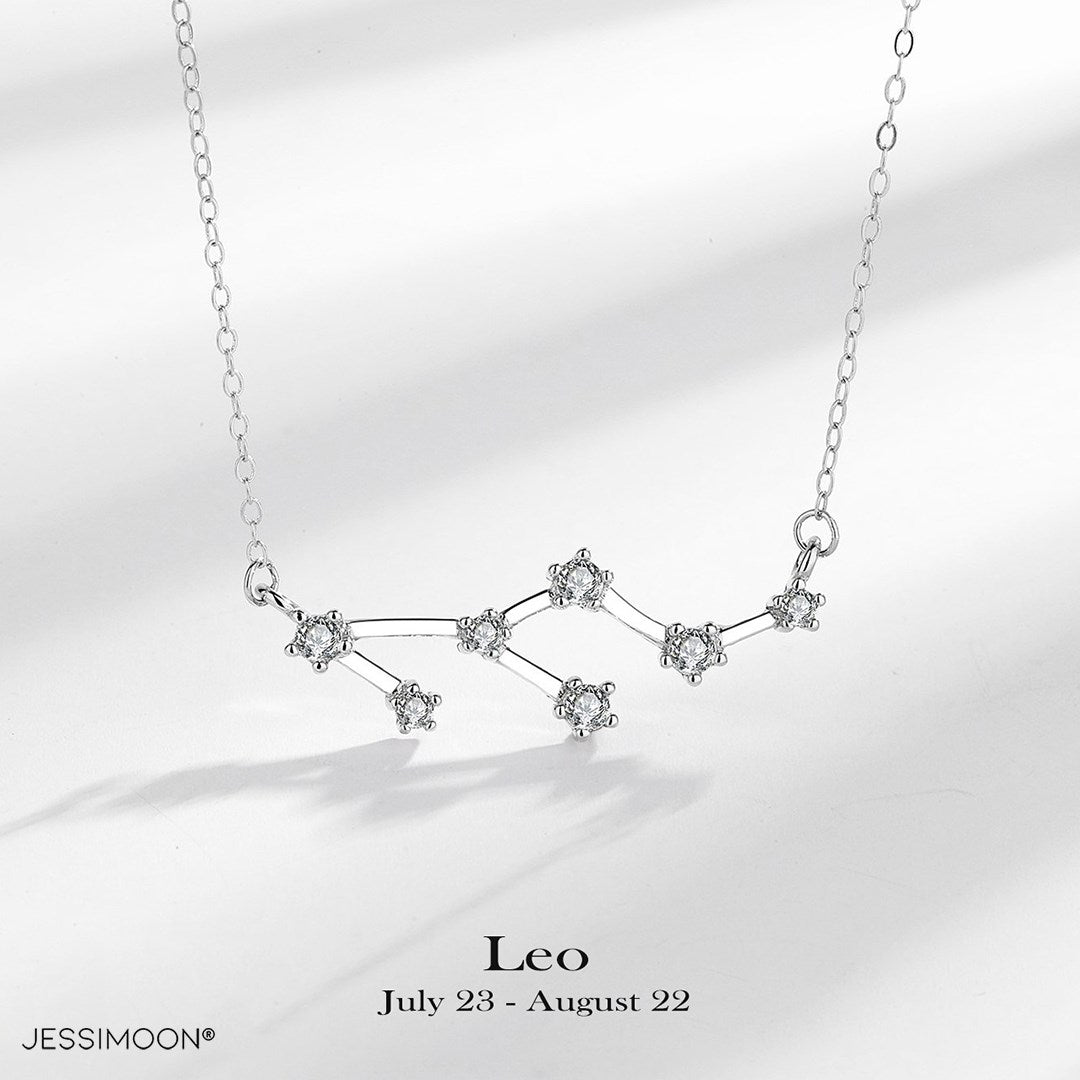 Zodiac Choker with CZ, Platinum Color