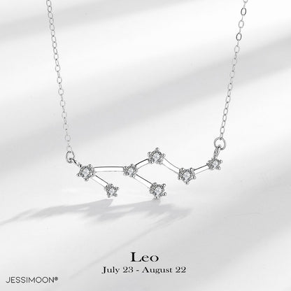 Zodiac Choker with CZ, Platinum Color