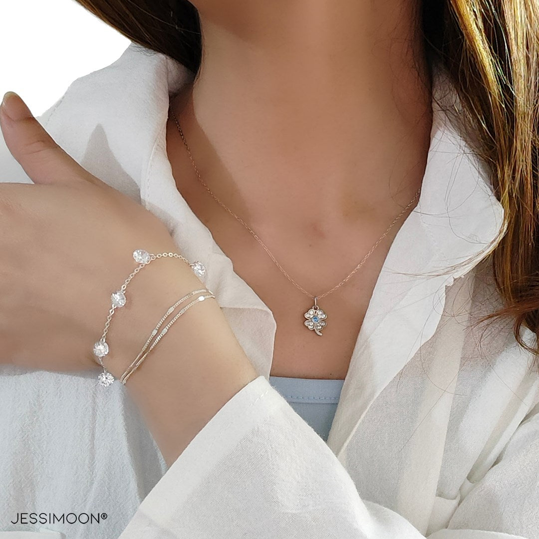 Layered Necklaces + Stacking Bracelet + Earrings