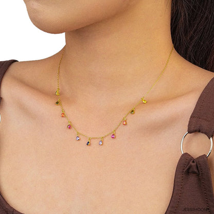 Multicolor Pear CZ Choker