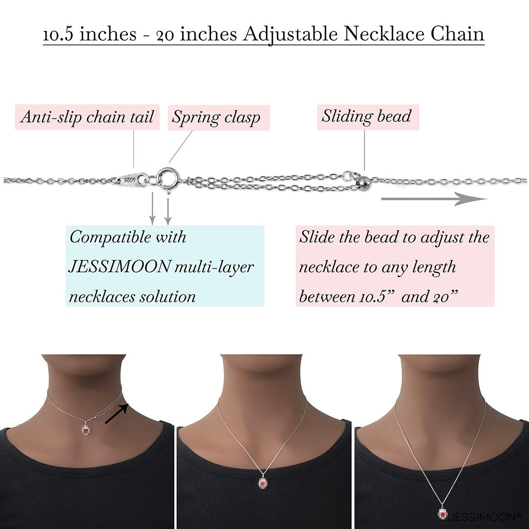 1ct Sapphire /Ruby Birthstone Minimalist Choker, 10.5"-20" Adjustable