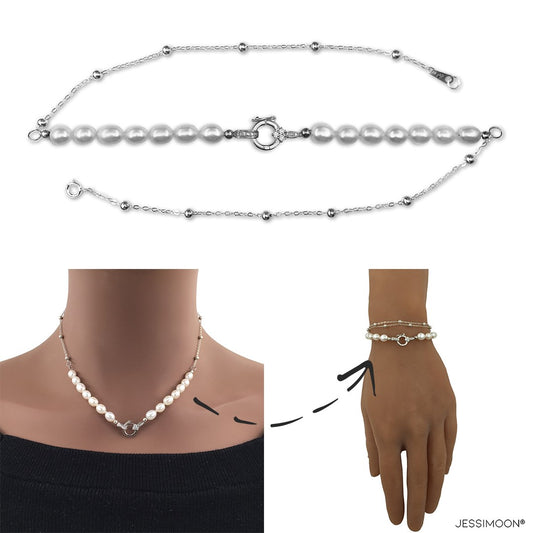 2-in-1 Multiway Necklace⇄Bracelet with Pendant Holder