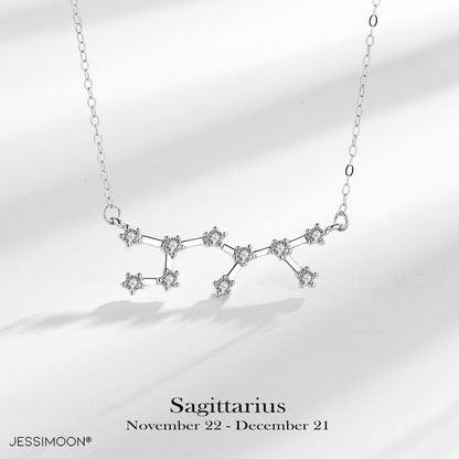 Zodiac Choker with CZ, Platinum Color