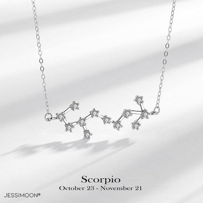 Zodiac Choker with CZ, Platinum Color