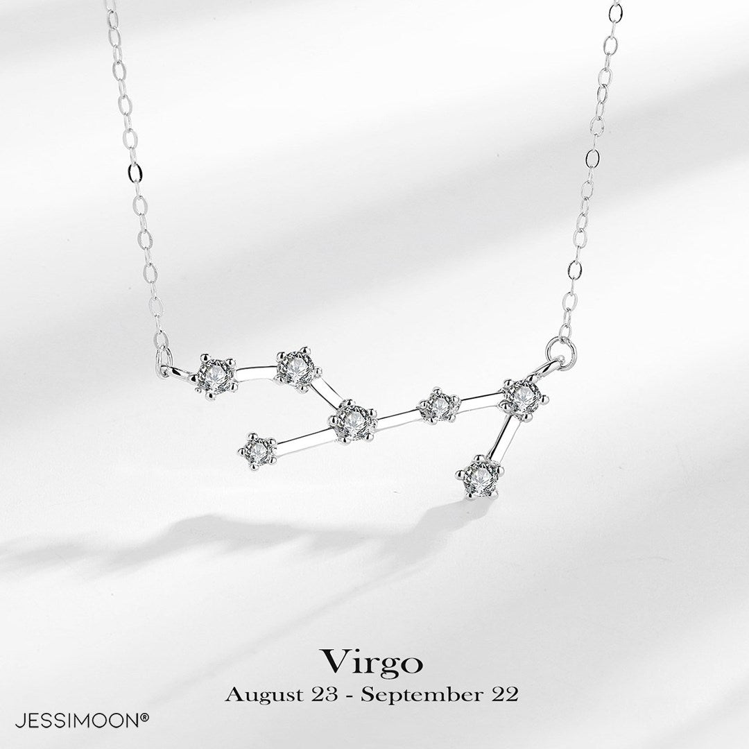 Zodiac Choker with CZ, Platinum Color