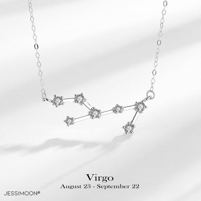 Zodiac Choker with CZ, Platinum Color