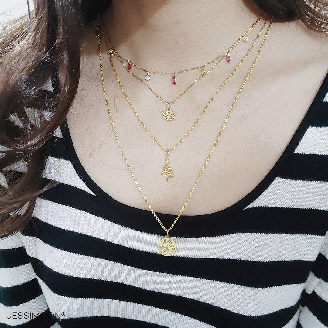 Multi-layer Necklaces + Earrings