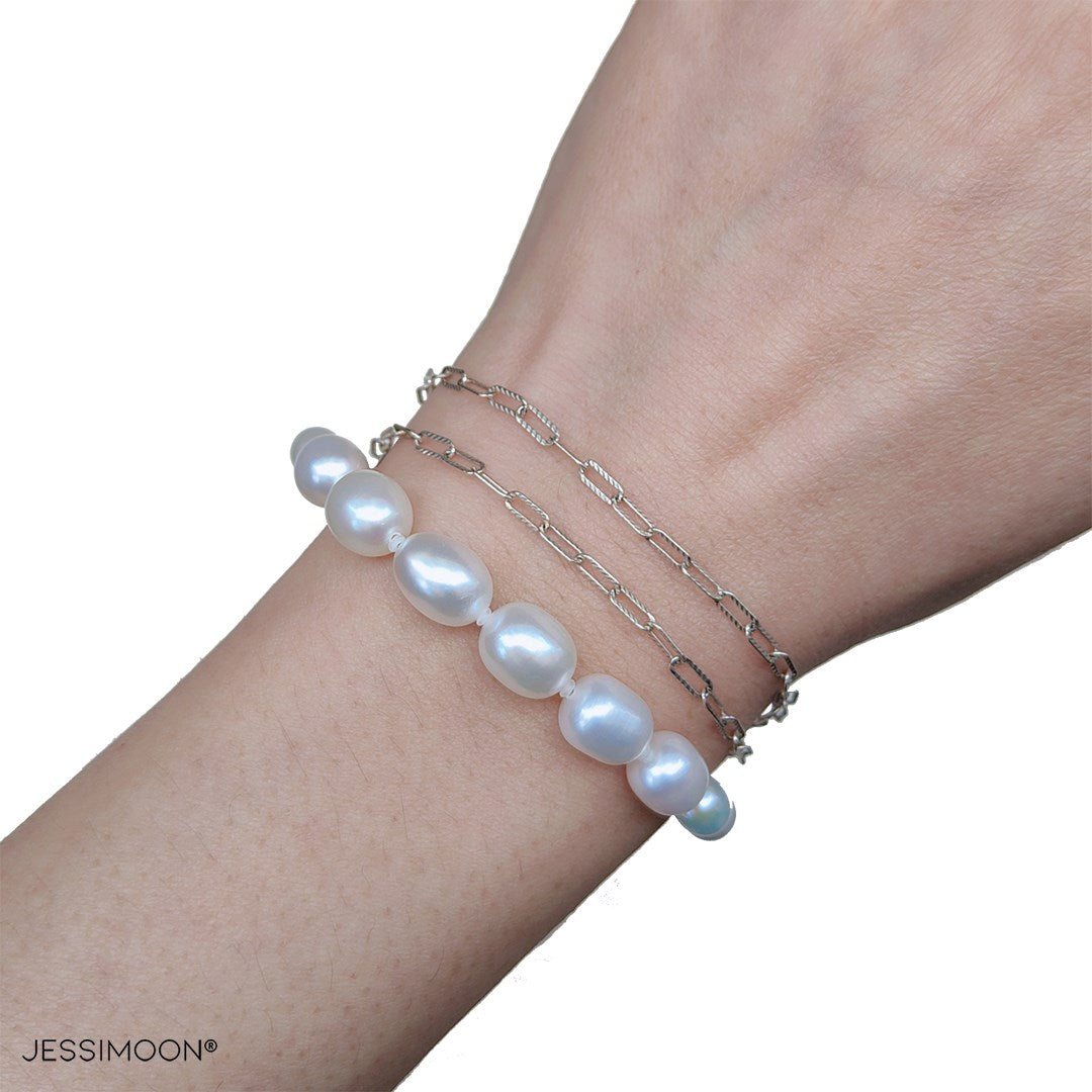 4-8mm Graduated Oval Pearls Multiway Bracelet⇄Necklace, Also a Solution for Hoops