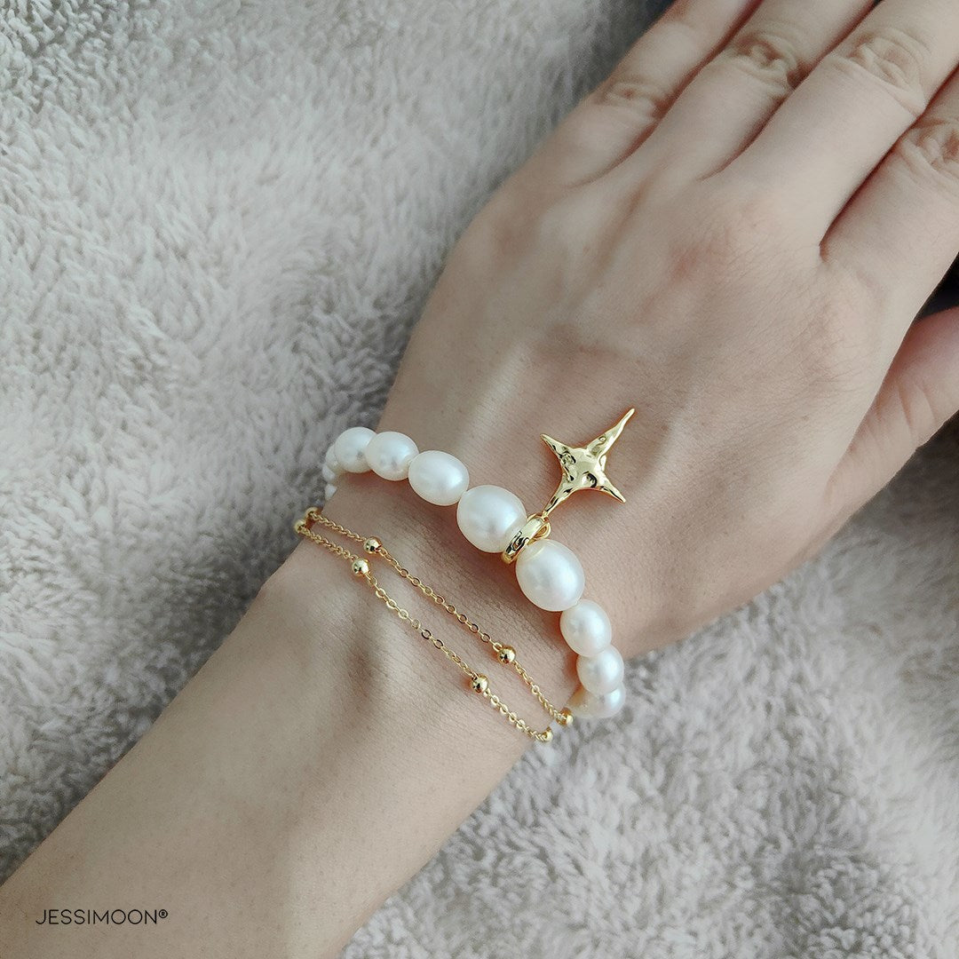 Earrings + Necklace + Stacking Bracelet