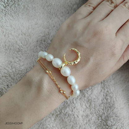 Earrings + Necklace + Stacking Bracelet