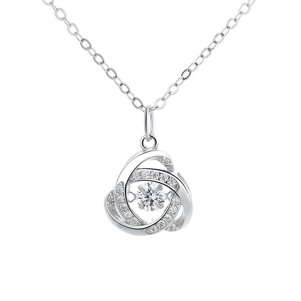 Jumping Heart CZ Charm necklace, 10.5"-20" adjustable