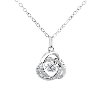 Jumping Heart CZ Charm necklace, 10.5"-20" adjustable