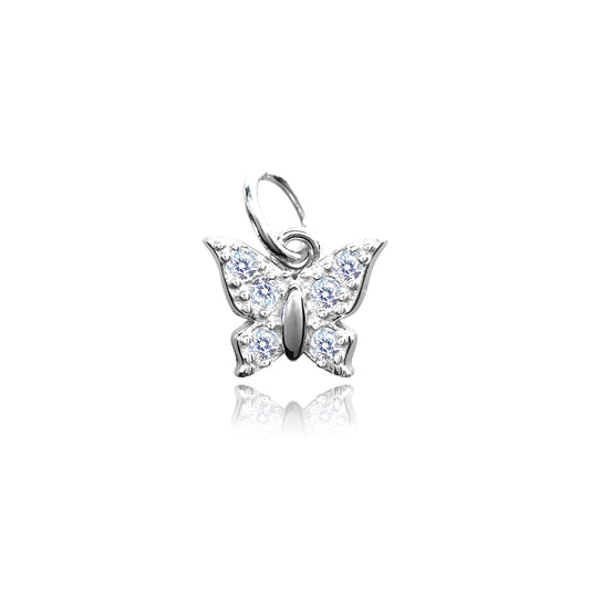 Butterfly Charm with CZ, Mini