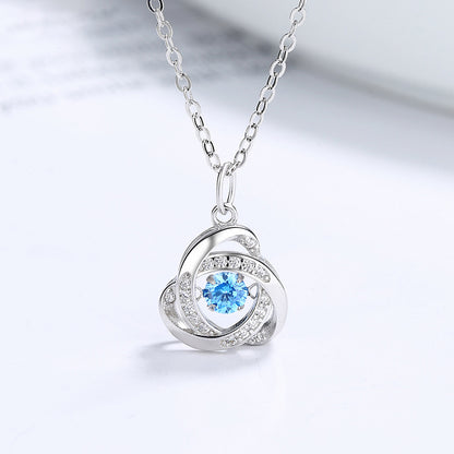 Jumping Heart CZ Charm necklace, 10.5"-20" adjustable