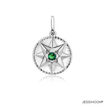 Octagram Compass & Full Moon Charm, Both Sides Wearable, Medium