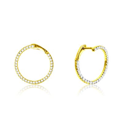 Circle CZ Earrings, Carrier for Charms and Pendants in a Pair