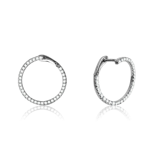 Circle CZ Earrings, Carrier for Charms and Pendants in a Pair