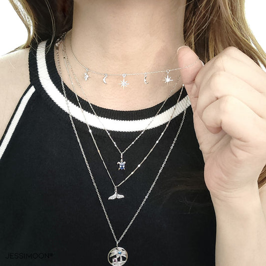 Multi-layer Necklaces + Earrings + Bracelet