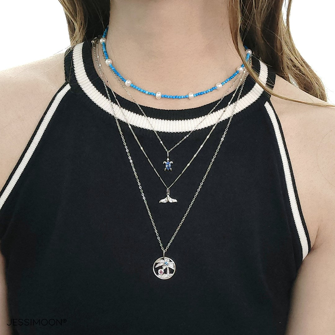 Multi-layer Necklaces + Earrings + Bracelet