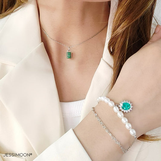 Layered Necklaces + Stacking Bracelet + Earrings