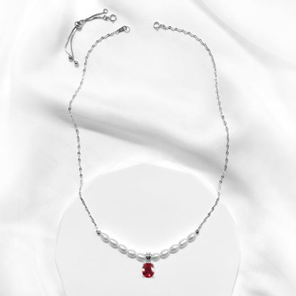 8*10mm Oval Sapphire/Ruby Minimalist Pendant Multiway Necklace⇄Bracelet