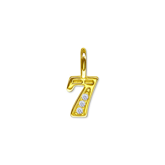 Lucky 7 Cubic Zirconia Charm, Mini