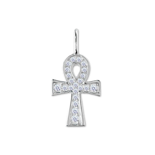 Ankh Charm with CZ, Medium