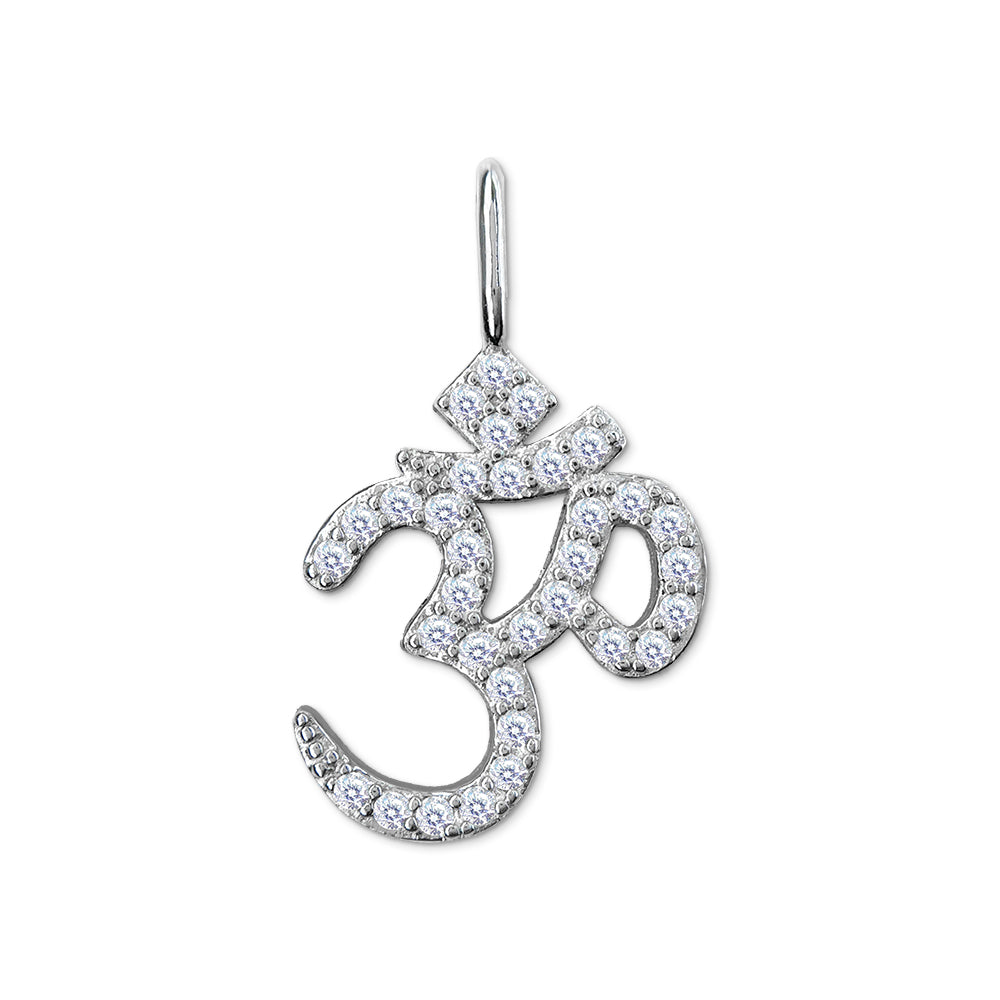 Om Charm with CZ, Large