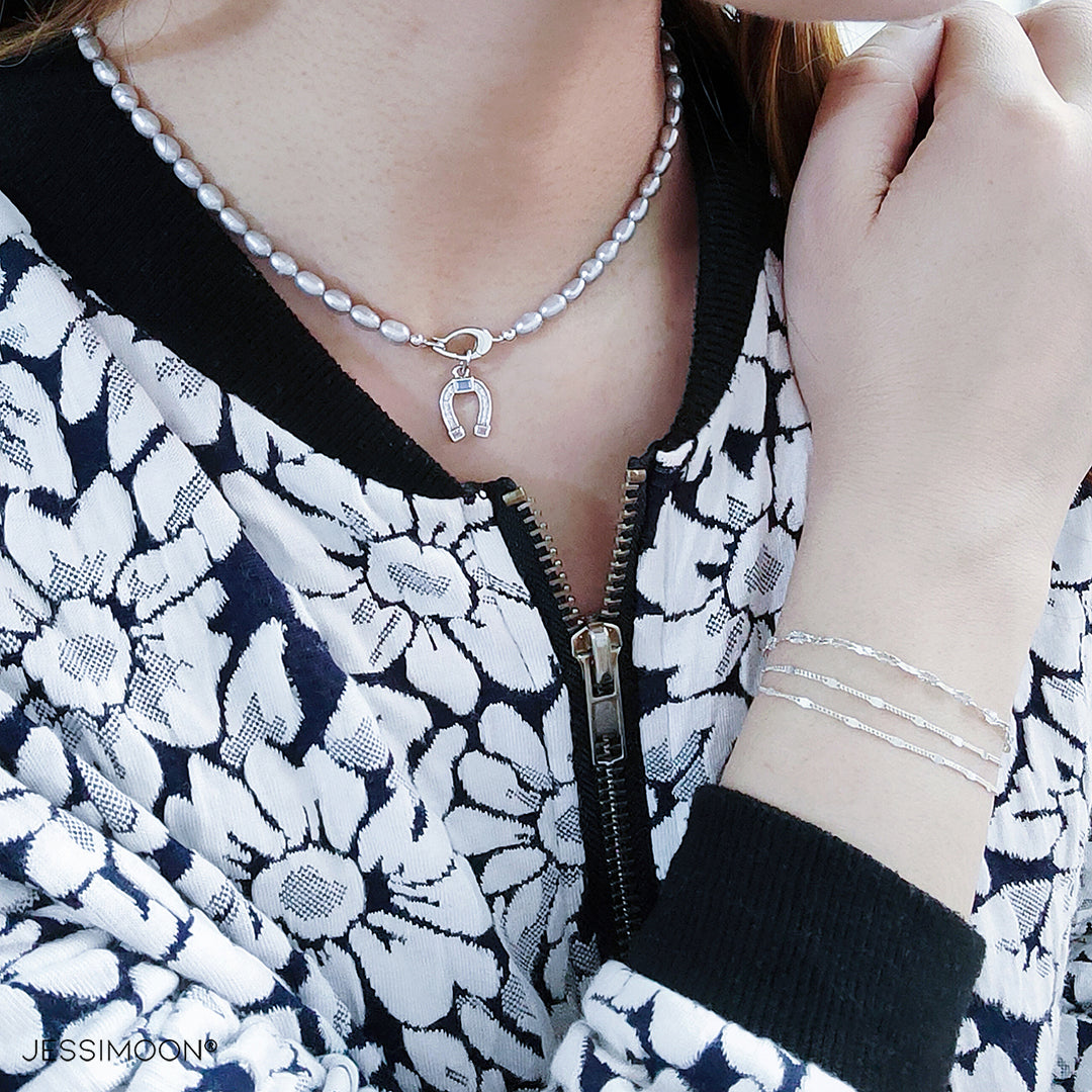 Layered Necklaces + Stacking Bracelet + Earrings