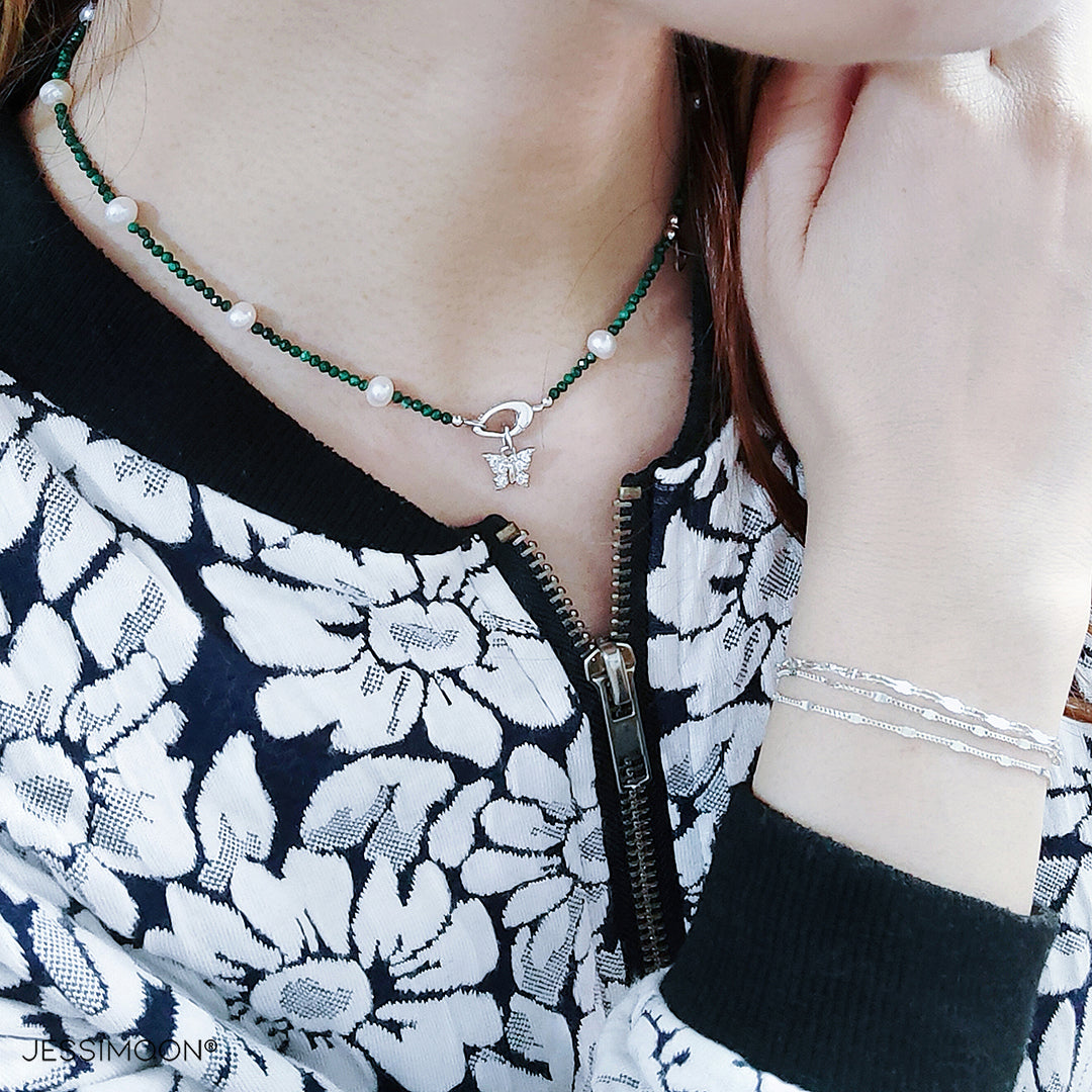 Layered Necklaces + Stacking Bracelet + Earrings